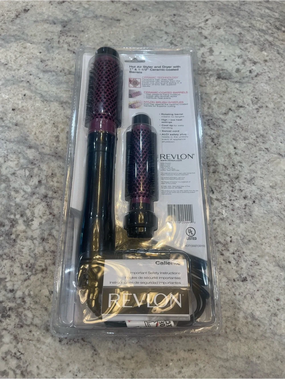 NEW Revlon Ceramic Hot Air Styler & Dryer Kit - 2 Interchangeable Barrels (VNTG)